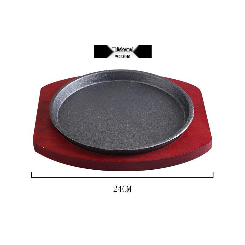 Round Thickened Cast Iron Griddle: Korean BBQ & Western Steak Pan
