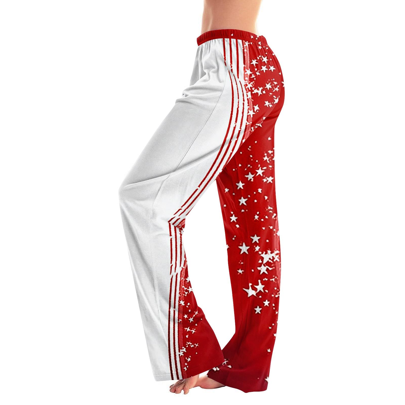 

Women s Casual Fashion Independence Day Printed Loose-fitting Home Pajama Pants XL білий