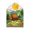 Minimalist 2D Flat Decorative Piece With Base, Multi Colored Acrylic Craft, Suitable For Desktops, Bookshelves, And Other Artistic Decorations.