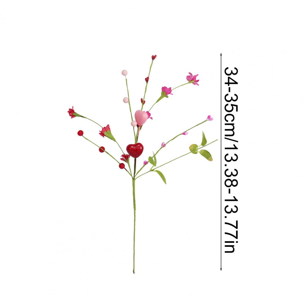 Valentine's Day Artificial Berry Stems Pink Red Heart Shaped Berry Picks for Valentine Day Wedding Party Anniversary Home Decor