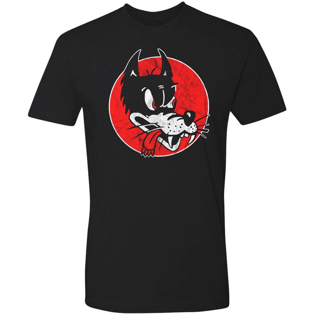 Retro Novelty Tee T Shirt Hot Rod Drag Race Chopper Cartoon Big Bad Wolf 3XL