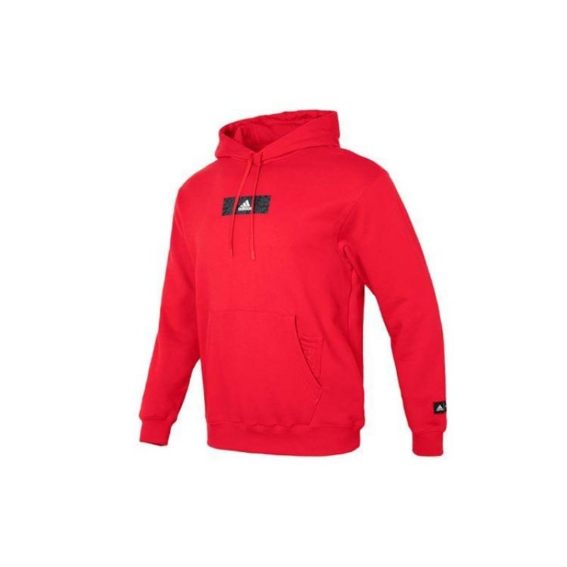 adidas Men's Red Cm Gfx Hood Logo Hoodie HZ3036