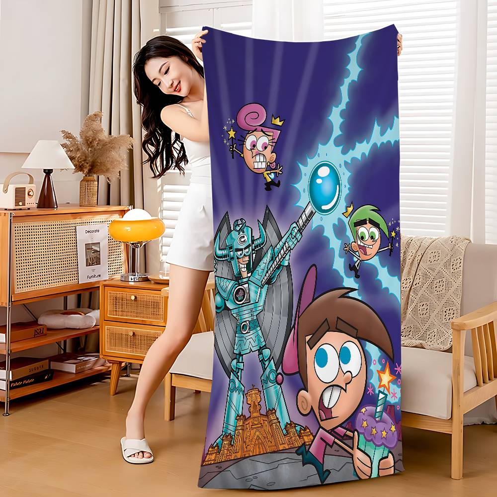 

F-Fairly O-Oddparents Microfiber Beach Towel Absorbent Quick Dry Soft Yoga Swimming Resort Mountain Climbing Towel W40*H60(CM)