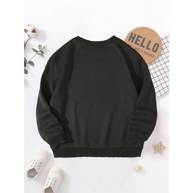 Cotton Kids Sweatshirt Autumn Winter Fashion Fleece Round Neck Dinosaur Cartoon Pattern Print Loose Casual Long Sleeve Sweatshirt Pullover Top