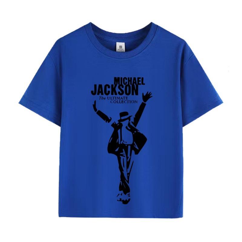 Kids Michael Jackson Rock N Roll T-Shirt Children's Fashion Crew Neck Top Summer Casual Clothes for Baby Boys And Girls