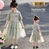 2026 Girls' Casual POLO Collar Summer Mesh Princess Dress