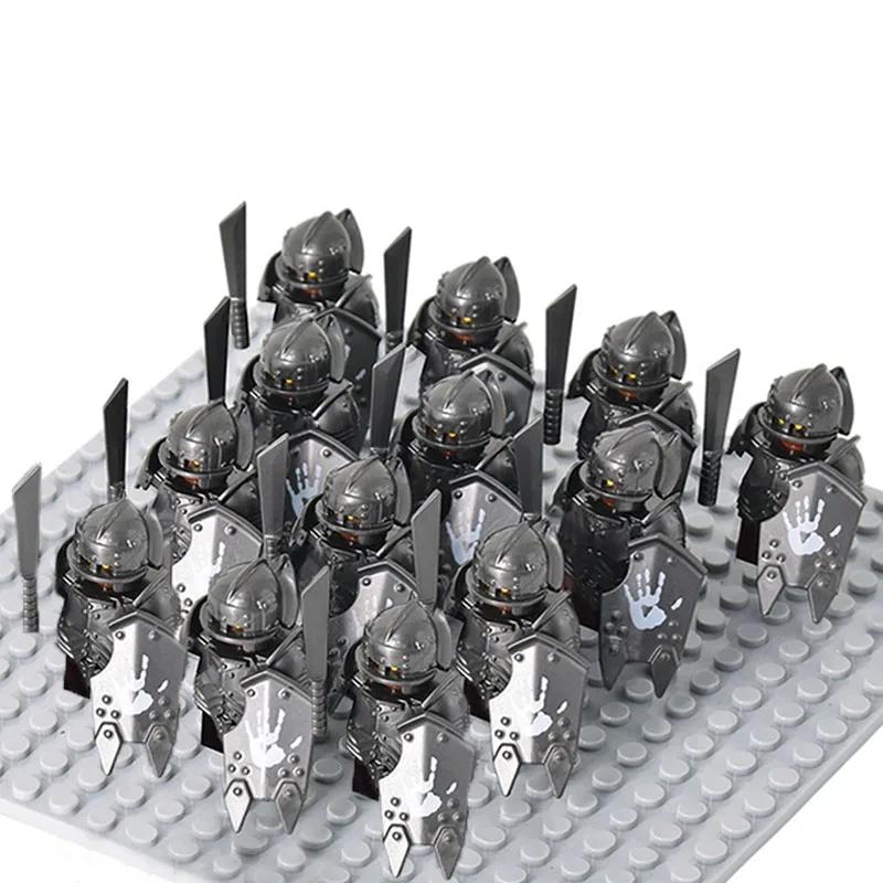 13Pcs Gondor Battle Spearman Body Gurad Infantry VS Roman Solider Eomer Rohan Warriorr Figures Blocks Set Toys for Kids
