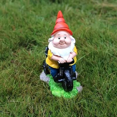 Bicycle Gnome Flower Dwarf Patio Statue Garden Dwarf Decorative Sculpture Ornament Outdoor Jewellery Outdoor Statue