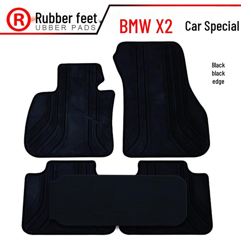 

BMW X2 Waterproof Rubber Foot Pedals Anti-Slip Mats Black with black edge