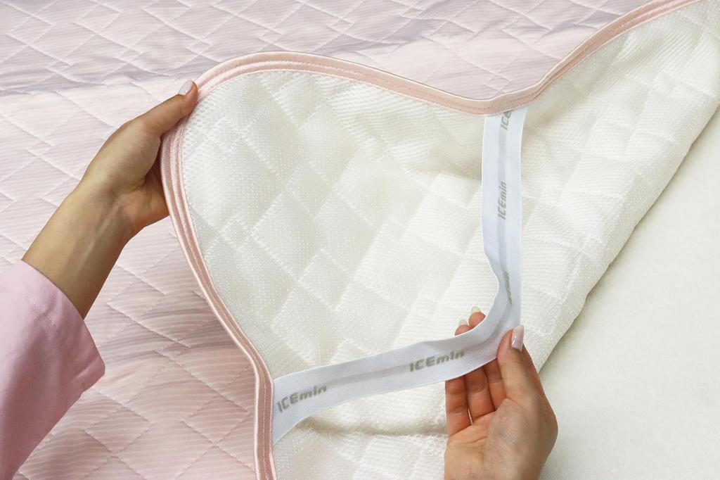 Romance Kosugi Official Sleep Atelier Icemin RG Mattress Pad, Single Size, Feels Cool Instantly on Skin, Uses Highly Absorbent Cotton Filling, Pink