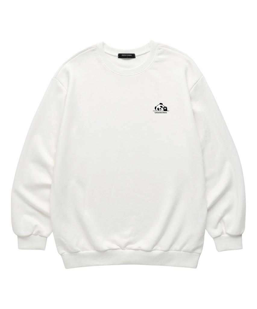 VANNWORKS Panda Oversized Sweatshirt (Vndts302) White