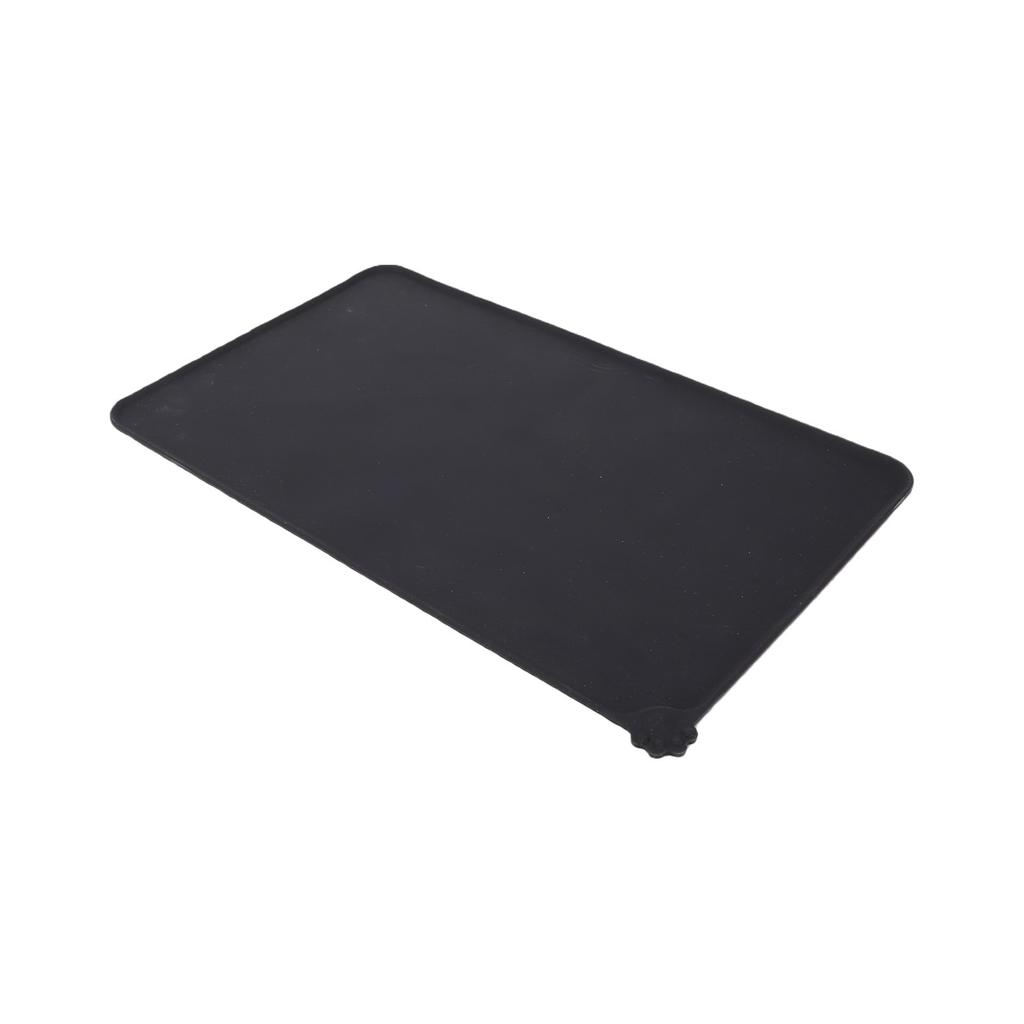 Silicone Pet Feeding Mat Slip Prevention Raised Edges Watertight Dog Feeding Table Mat with Paw Handle