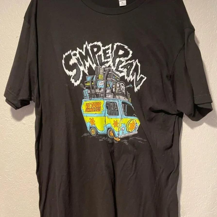 

Simple plan us tour summer 2023 Black Cotton All Size Shirt Unisex T-Shirt XXXXL