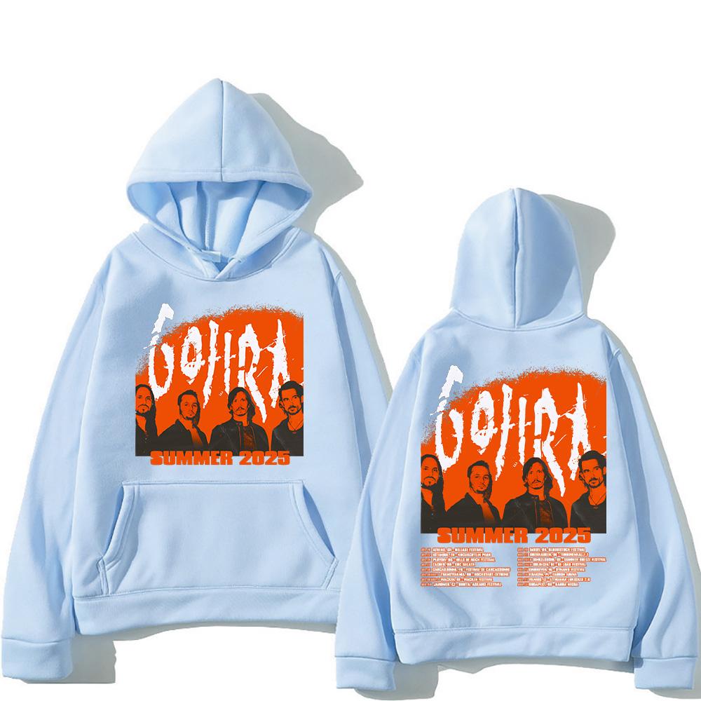 Hanorace Trupa Metal Gojira Turneul Gojira Vara 2025 Nou Sweatshirt Bărbați Femei Vintage Gotic Supradimensionat Pulover cu Glugă Streetwear