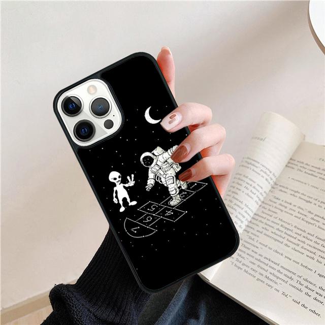 Starry Space Moon Astronaut Aesthetic Phone Case Cover for iPhone 17 Air 16 15 14 13 11 12 Pro Max Plus Coque