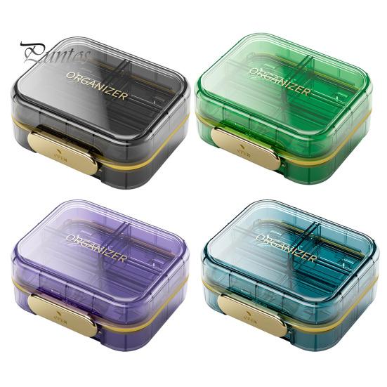 Bärbar pillerlåda Fukt Dammtät Säker stängning Miljövänlig lång livslängd minidispenser för resor