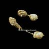 European Retro Baroque Glass Pearl Earrings with Asymmetrical Gold & Silver Studs