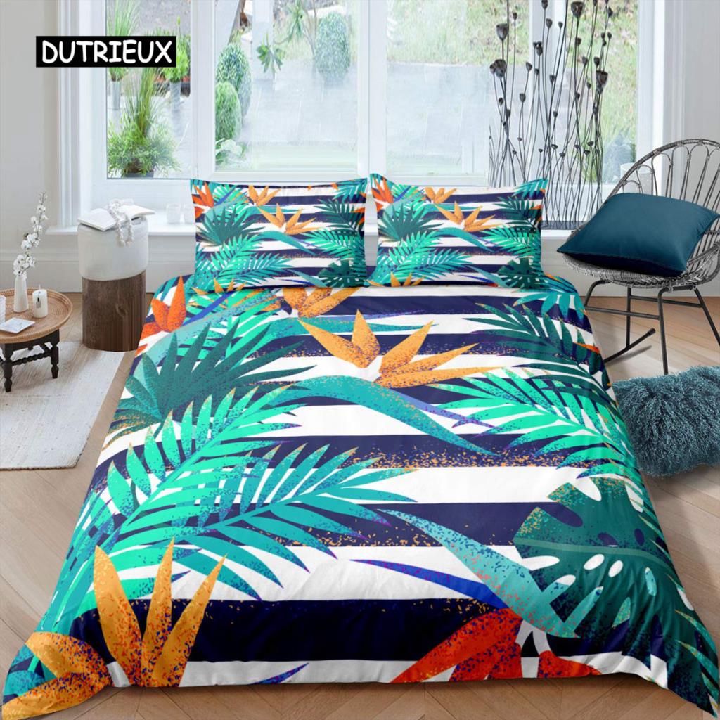 Maple Leaves Duvet Cover Set Colorful Autumn Season Maple Leaves In Unusual Designs Nature Print King Size 2/3pcs Bedding Set