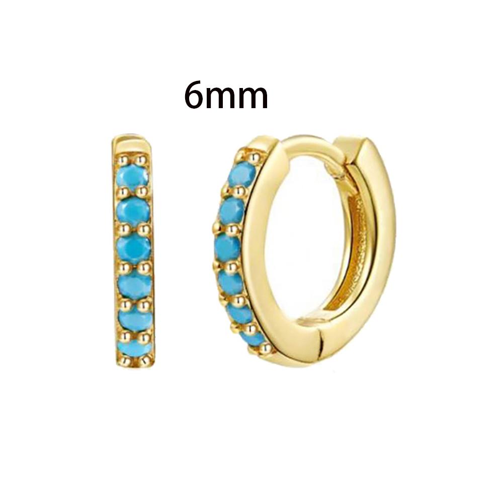 New Design Stainless Steel Cubic Zirconia Small Hoop Earrings For Women Punk Blue Huggie Thin Cartilage Earring Piercing Jewelry