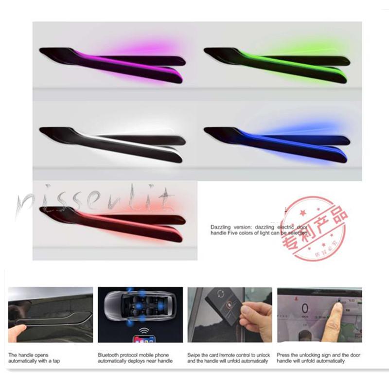 For Tesla Model 3 Model Y 2024 Accessories Smart Sensor Electric Car Door Handle with Welcome Light Automatically Open Handles