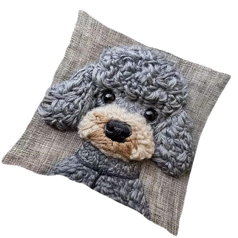 Federa Cuscino Corta Peluche Grigio con Fantasia Animali Carini Morbida Delicata sulla Pelle Senza Imbottitura