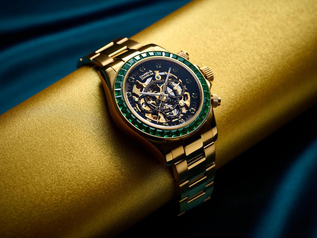 Daniel Douglas Automatic Analog Gold and Model DD8802DG & Men's Watch, Silver, (Green)