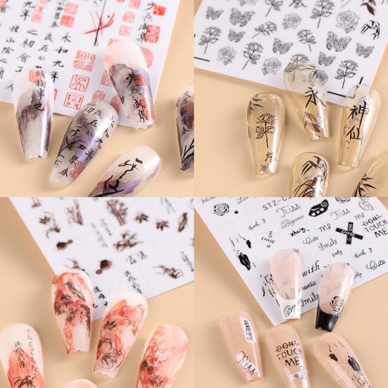 Modern Nail Decals Waterproof PET Removable Easily