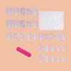 24pcs Oval Flower Nail Tips, Short Design, Acrylic Fake Nails Set Floral & French Manicure, Suitable For Women And Girls Nail Art Supplies