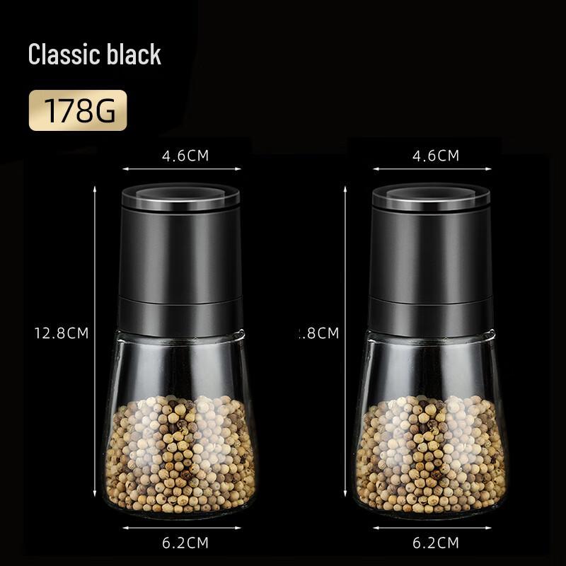Zhaoran German Glass Manual Pepper Grinder (2-Pack)