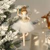 Cute Ballet Girl Doll Christmas Tree Hanging Angel Pendant Lifelike Artificial Christmas Tree Decor Sequins Xmas Hanging Pendant