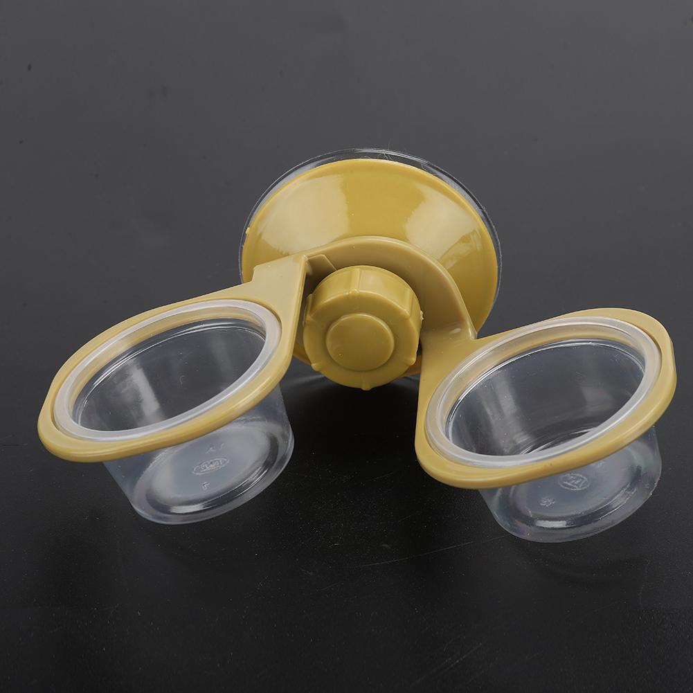 ABS Plastic Pet Reptile Suspension Food Feeder Fixed Hanging Water Breeding Bowl Feeding ToolDouble Bowl