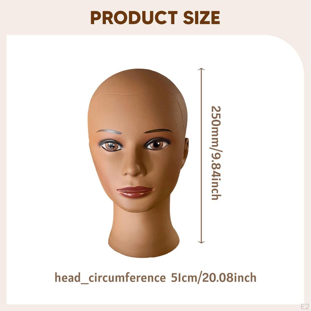 Female Mannequin Head Display Stand Bald Multipurpose Dummy Model Headphones Rack for Sunglasses