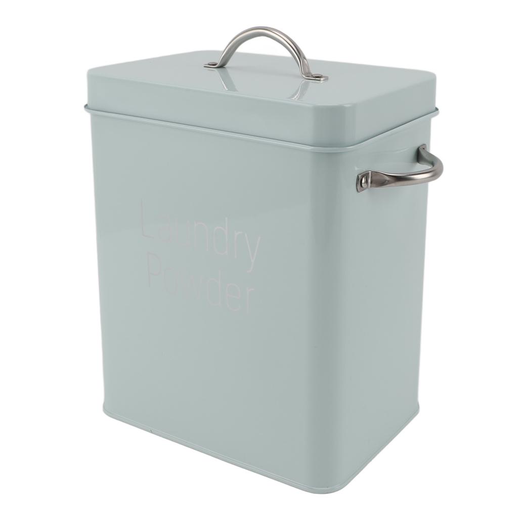 Metal Laundry Room Container with Dual Side Handles with Spoon Lid Farmhouse Laundry Powder Container for Washing Powder Rice Dog Food
