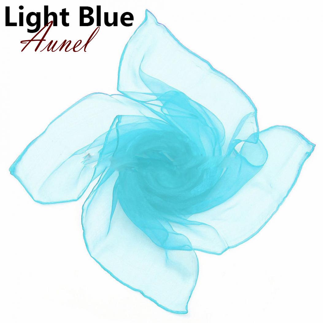 

Beauty Pure Candy Color Мягкий шифоновый шелковый шарф на шею Квадратная шаль светло-синий