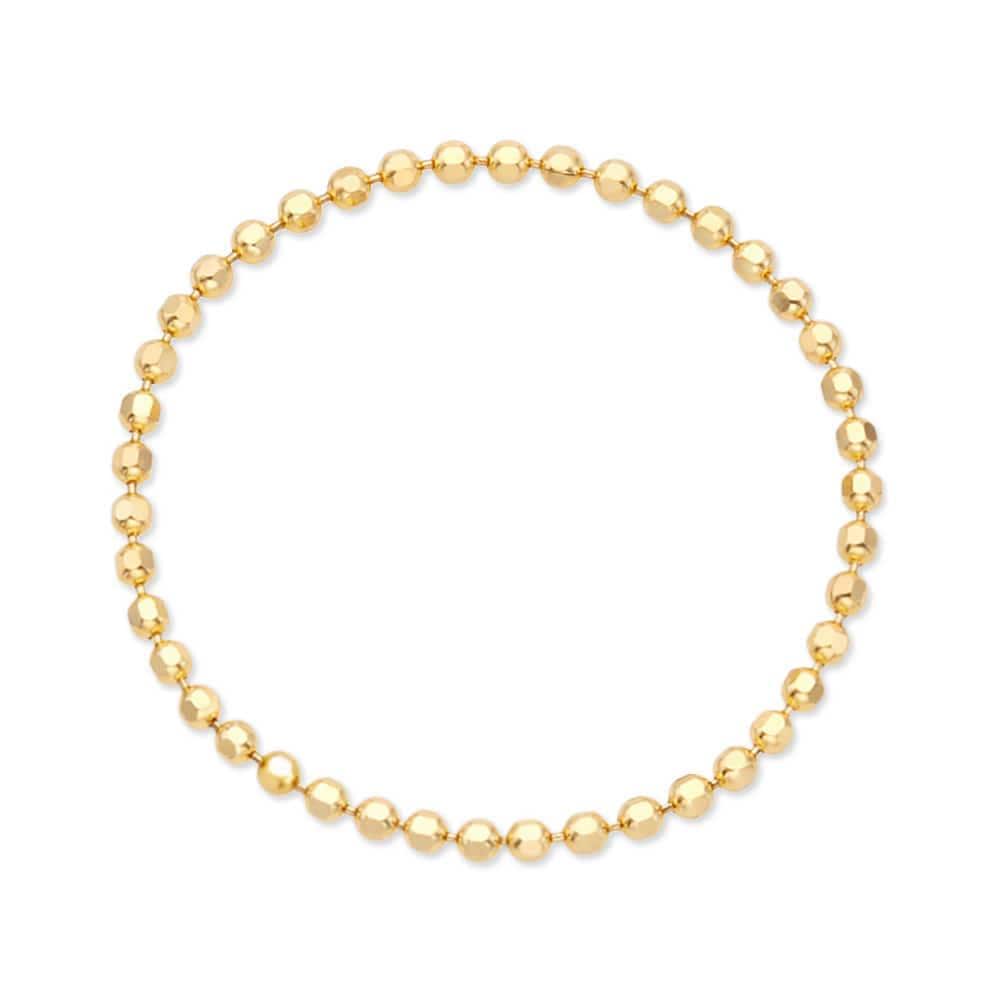 [Bnbgold] 14K/18K Simple Cutting Octagonal Ball Ten-Point Chain Ring 0.8mm Irr37420