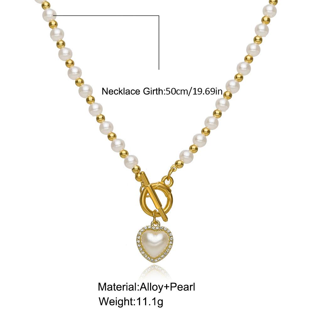 Elegant Zircon Necklace For Women Heart Pendant Necklaces Luxury Imitation Zircons Chain Necklaces Korean Zircon Girls Gifts