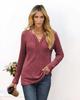 European & American Autumn/Winter V-Neck Loose Long Sleeve Women's T-Shirt
