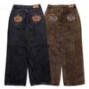 ZYLLO Retro Street Washed Embroidered Jeans Wide Leg Pants Streetwear Men and Women Same Style Hip Hop Heavy Pants