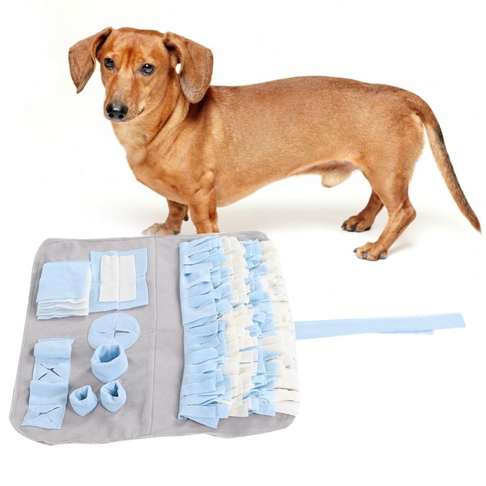 Multi Layer Strips Dog Snuffle Mat Plush Fabric Slow Feeding Mat Restlessness Calming