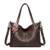 Borsa retrò di grande capacità da donna, borsa a tracolla per pendolari, borsa tote in PU