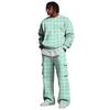 Men's Layer Sweatshirt and Cargo Pants Set with Elastic Waistband
