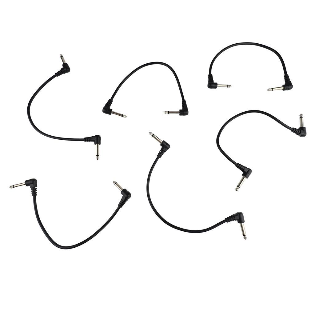 6Pcs Guitar Pedal Cable Musical Instruments Patch Cord Electric Effect Wire Music Lovers Playing Ornament 2 Elbow Head