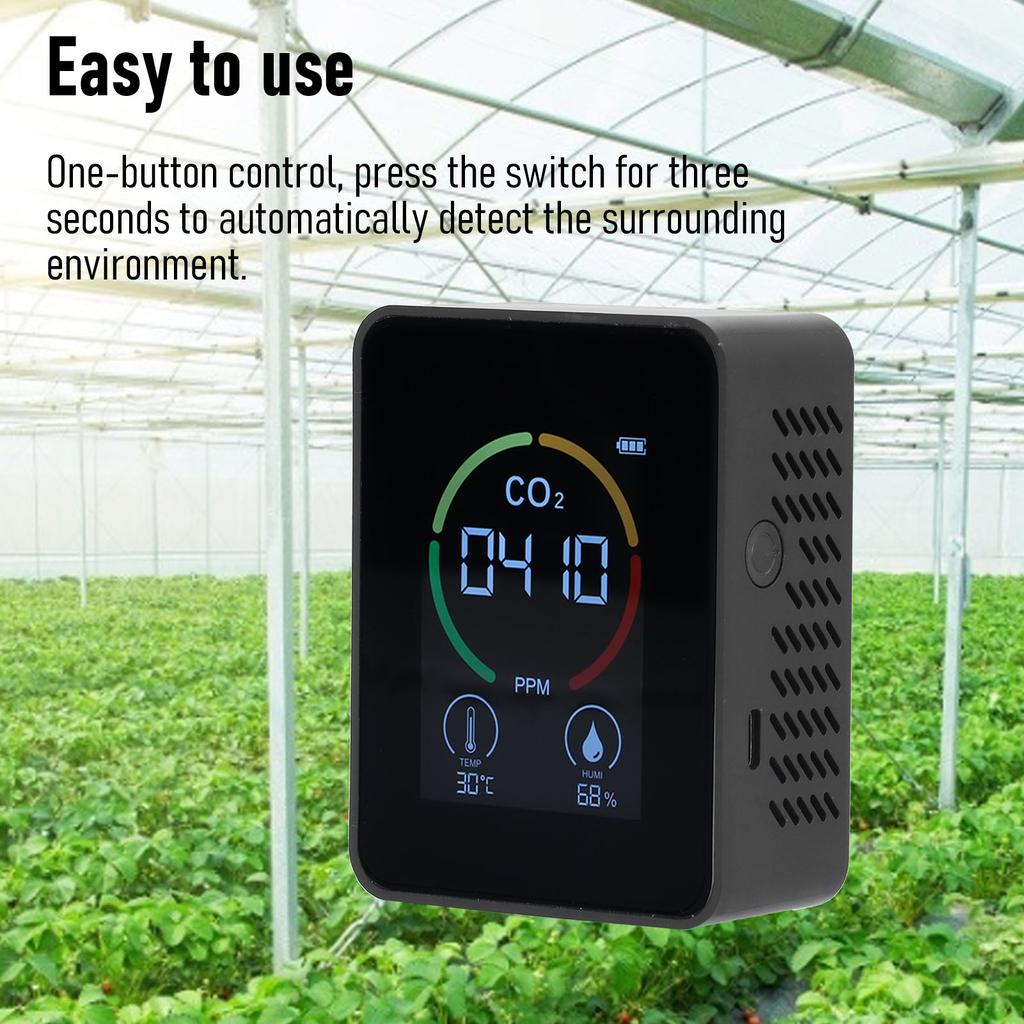 Smart Carbon Dioxide Detector USB Charging Infrared Temperature Humidity Quality Monitor