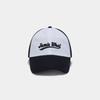 Jeimiweseuteu Retro Lettering Color Block Ball Cap (White)