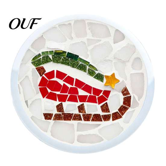 Creative Parent Child Interaction DIY Acrylic Coaster Making Kit, Christmas Theme Decorative Craft, Waterproof Drink Set Table Mat for Holiday