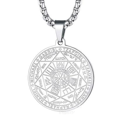 Seal of The 7 Archangels Pendant Necklace for Men,Seven Archangels Protection Necklace for Men, Mens Spiritual Talisman Amulet Jewelry