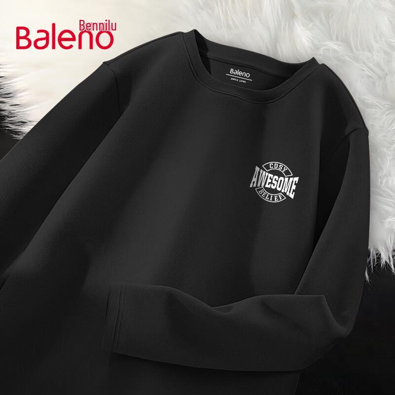 Baleno Men s Retro American Fleece-Lined Long Sleeve T-Shirt 3XL