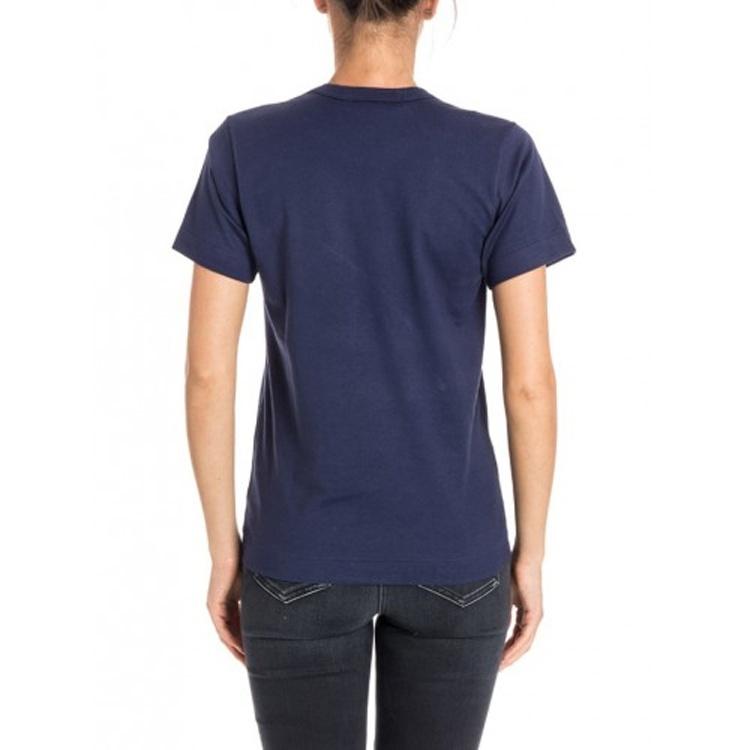 Comme des Garçons PLAY COMME Des GARCONS PLAY White Love Printing Short Sleeve Navy Blue Men's AZ-T181-051-1