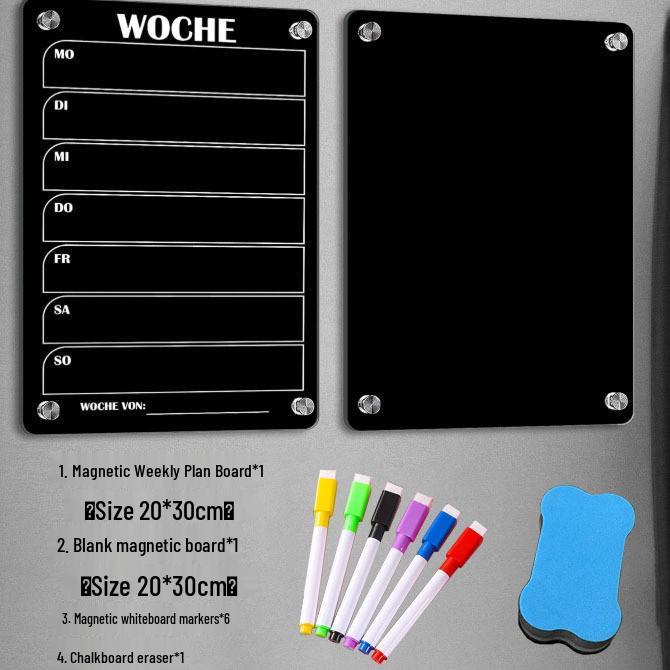 Erasable 3D Magnetic Acrylic Fridge Whiteboard Planner Notepad