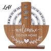 Interactive Desk Toy Calendar Wooden Perpetual Calendar Manual Rotating for Home Office Durable Date Organizer Decor Creative Natural Wood